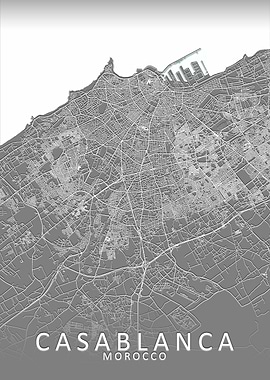 Casablanca Grey City Map