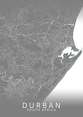 Durban Grey City Map