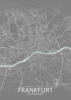 Frankfurt Grey city map
