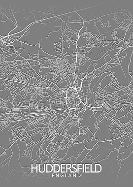 Huddersfield Grey City Map