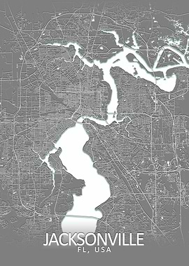 Jacksonville Grey City Map