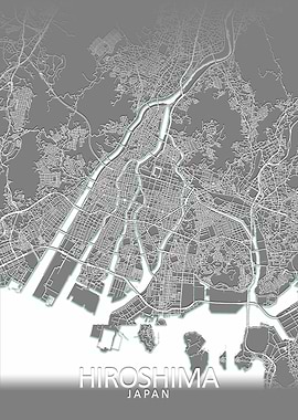 Hiroshima Grey City Map
