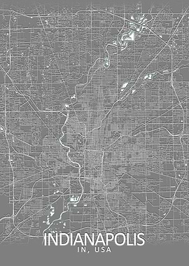 Indianapolis Grey City Map