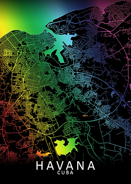 Havana rainbow city map