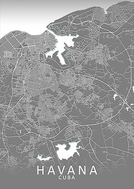 Havana Grey City Map