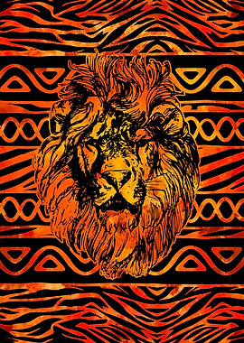Tribal Print and Lion