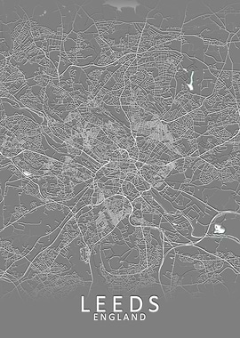 Leeds Grey City Map