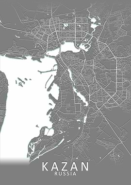 Kazan Grey City Map