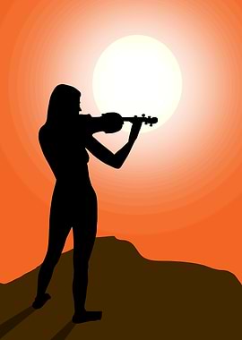 Violinist on the mountain