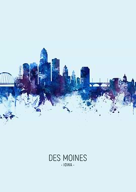 Des Moines Iowa Skyline