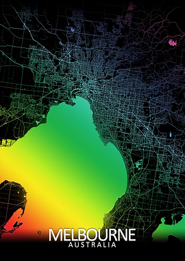 Melbourne Rainbow CityMap