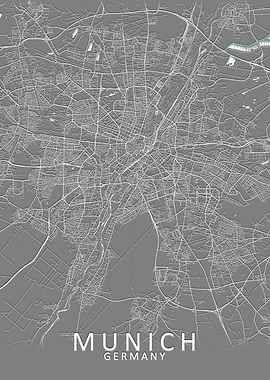 Munich Grey city map