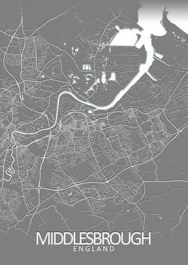Middlesbrough Grey CityMap