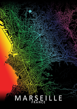 Marseille Rainbow City Map