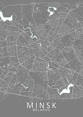 Minsk Grey city Map