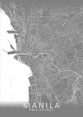Manila Grey City Map