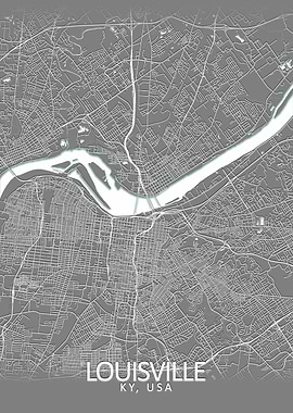 Louisville Grey City Map