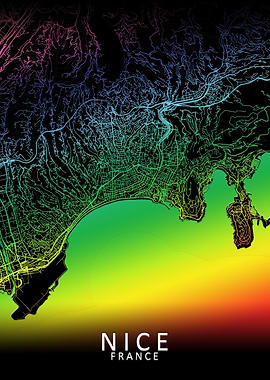 Nice Rainbow City Map