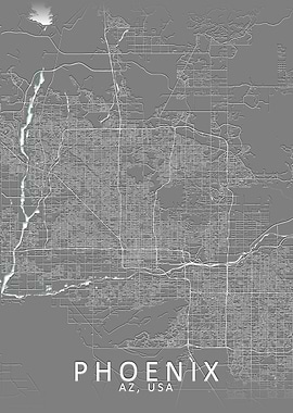 Phoenix Grey City Map