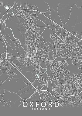 Oxford Grey City Map