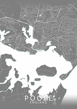 Poole Grey City Map