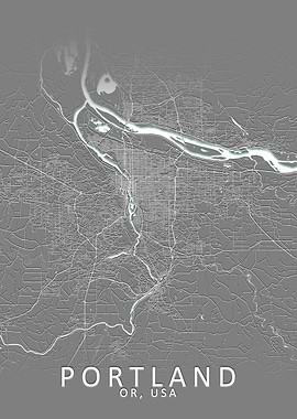 Portland Grey City Map