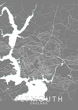 Plymouth Grey City Map