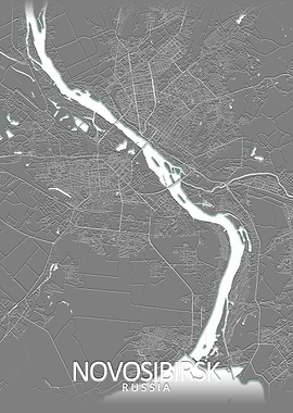 Novosibirsk Grey City Map