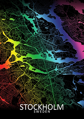 Stockholm Rainbow City Map