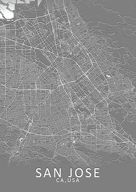 San Jose Grey City Map