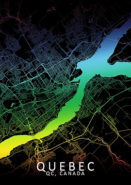 Quebec Rainbow City Map