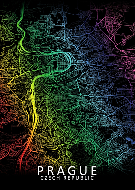 Prague Rainbow City Map