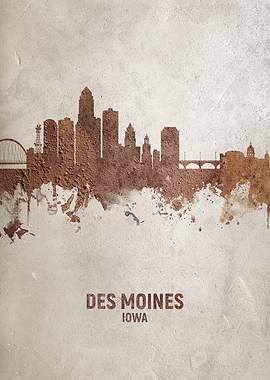 Des Moines Iowa Skyline