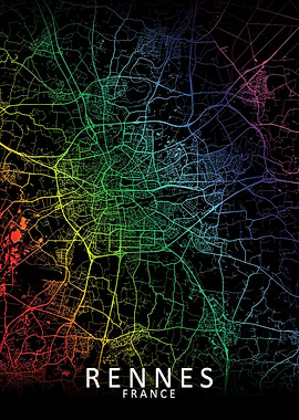 Rennes Rainbow City Map