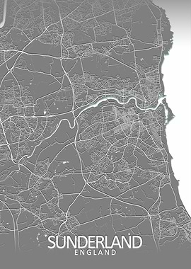 Sunderland Grey City Map