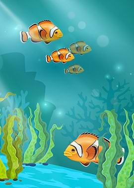 sea life clown fish