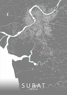 Surat Grey City Map