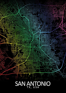 San Antonio Rainbow Map