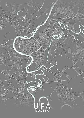 Ufa Grey City Map