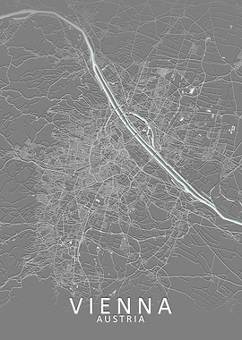 Vienna Grey City Map