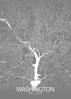 Washington Grey City Map