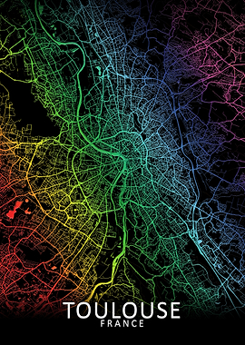 Toulouse Rainbow City Map