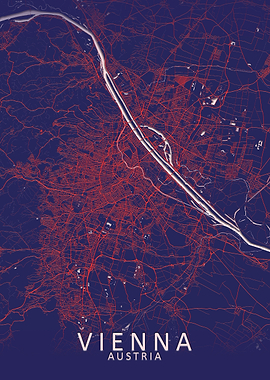 Vienna Dark Blue CityMap