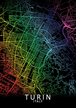 Turin Rainbow City Map