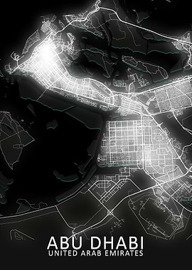 Abu Dhabi LED Glow Map