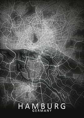 Hamburg LED Glow City Map