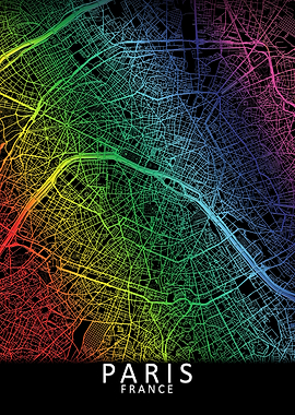 Paris Rainbow City Map