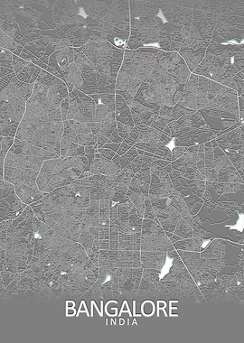 Bangalore Grey City Map