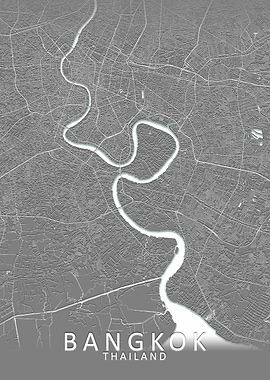 Bangkok Grey City Map