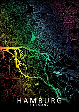 Hamburg Rainbow City Map